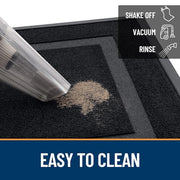 OLANLY Front Door Mat Outside 29.5x17, All-Season Heavy-Duty Rubber Doormat | Black, Absorbent, Stain and Fade Resistant, Waterproof Non-Slip Backing, Low-Profile Indoor Outdoor Floor Mat for Entryway