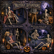 Abakuku 2 Pack 36" Halloween Skeleton Decorations,Human Bones for Halloween Party with Movable Joints,for Haunted Houses, Front Lawn, Graveyard Props