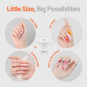 modelones Mini UV Light for Gel Nails Flash Curing 2 Timers Nail Stuff | White UV Light for Gel Nails Fast Extension System, Portable Manicure UV LED Light for Gel Nail Polish DIY Nail Art