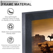 A PLUS MAX 16x20 Picture Frame Black Light Weight Wall Mount | 16 x 20 Inch Black Wood-grain Engineered Wood Material Frame for 16by20 Rectangular Photo Poster - 1 Pack/Black/16x20