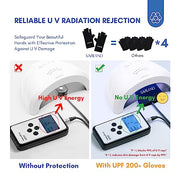 SAVILAND UPF200+ UV Gloves for Gel Manicures One Size Fit Most Black | Sun & UV Protection Anti UVA & UVB 999+, Fingerless Gloves, UV Light Gloves Prevent Hands from UV Harm