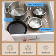 GORILLA GRIP powerGRIP Drawer Shelf and Cabinet Liner, 12"x10', Beige | Thick Strong Hold, Non-Adhesive, Protect Kitchen Cabinets and Cupboard, Bathroom Drawers, Easy Install Mat