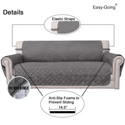 Easy-Going Reversible Couch Cover, 3 Cushion Sofa, Large, Gray/Light Gray | Machine Washable Slipcover For Dogs, Water Resistant Furniture Mat For Living Room, Non-Slip Sofa Cover, Pet Friendly