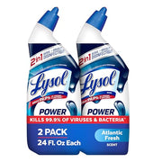 Lysol Toilet Bowl Cleaner Clinging Gel, Power, 24 oz, 2 Pack | Disinfecting, Sanitizing, Deodorizing, Septic Safe, Bleach Free, For Toilet Rings, Limescale, & Hard Water, Bathroom Cleaner