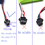 Blomiky 2 Pack 3.7V 0.5A Lithium Battery Charge Cable with SM-2P Black Plug for Some Kind of Mini RC Amphibious Stunt Car Boat Trucks 1S Li-ion and Li-Po Battery / 3.7V USB 2