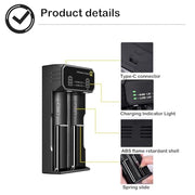 18650 Battery Charger for 3.7V/3.6V Li-ion Batteries 26650 18650 21700 14500 16340(RCR123), Ni-MH/Ni-Cd AA AAA C Batteries-Upgraded
