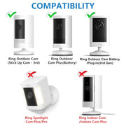2Pack Adjustable Security Wall Mount Bracket for Ring Stick Up Cam & Ring Outdoor Cam Plus, Perfect View Angle for Your Surveillance Camera System - White