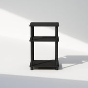 Furinno JUST Toolless 3-Tier Night Stand, Open Storage, Americano | Compact, Narrow Bedside Table, End Table, Side Table, for Bedroom, Dorm
