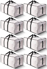 HOMESURE Supports 200lbs Heavy Duty Moving Bags - Strong Zipper & Wrap-Around Handles - Water-Resistant Storage Totes, Durable Alternative to Moving Boxes - 8 Pack - Semi-Transparent