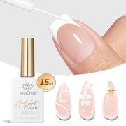 modelones White French Tip Liner Gel Polish 15ml with Precision Brush | High-Pigment Color Nail Art Gel Paint Crisp Swirl Fine Line Design Beginner Friendly Long Lasting Soak Off U V Cure Manicure