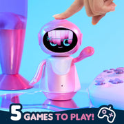 emotoBOT COR-A Interactive Robot Kids’ Toy Touch-and Sound-Responsive Robot | Holiday Stocking Stuffers, Gifts, Presents, Ages 6+, Pink, Movement, LED Face, 100+ Ways to Play