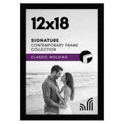 Americanflat 12x18 Picture Frame - Engineered Wood - Black | Shatter-resistant glass, hangs vertical or horizontal, sawtooth hangers included, fits photos, posters and art