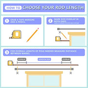 Byondeth Curtain Rods for Windows 16 to 144 Inches Adjustable Length 1 Inch Diameter Window Curtain Rod with Aluminium Finials, Black