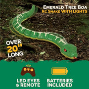 Terra by Battat Remote Control Snake, Emerald Tree Boa, Green, Animals | Electronic snake toy with remote, LED light-up eyes, S-shaped movement, includes 1 snake and 1 remote control, 6+ Years