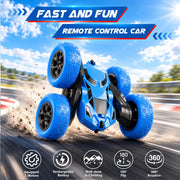 Remote Control Car, RC Cars Toys for Kids Ages 6-12, 2.4GHz RC Stunt Truck with 360° Double-Sided Flips, 4WD Off-Road Racing, Christmas Birthday Gifts for 3 4 5 6 7 5-7 6-8 8-10 Year Old Boys Girls