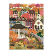 Galison - Falls Hollow 1000 Piece Jigsaw Puzzle for Adults | Illustrated by Joy Laforme, Autumn, Cozy Town, Fall Foliage, Challenging, Recycled Paper, No Dust, Finished Size 27" x 20"