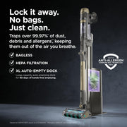 Shark® PowerDetect® Pet Plus Clean & Empty Cordless Stick Vacuum, IP3253 | Auto-Empty System, Powerful Suction, HEPA, Carpet & Hard Floor, Portable, Vacuum for Pet Hair, 70-Min Runtime, Gray