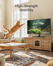 PERLESMITH Universal TV Stand Legs for 32-70 inch TVs to 99lbs with Mount | 8 Height adjustable, Tempered glass base, Fixed, Max VESA 400x400mm, Livingroom & Bedroom, PSTVS04