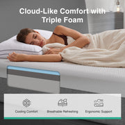 Novilla Bliss Mattress Queen Size, 14 Inch Gel Queen Memory Foam Mattress | Cooling Comfort & Pressure Relieving, Target Zoned Support for Back Pain Relief, CertiPUR US Certified Foams