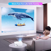 Full HD WiFi Bluetooth Projector Built in DVD Player, 12000LM 1080P Supported, Portable Mini DVD Projector for Outdoor Movies, 250" Home Theater, Compatible with iOS/Android/TV Stick/PS4/HDMI/USB/TF