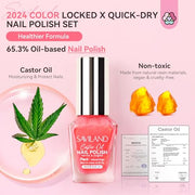 SAVILAND 6Pcs Ombre Nail Polish Set Charm Pink Blue Gold Purple | Quick Dry Pearl Summer Fingernail Polish Colors, Plant-based Castor Oil, Natural Nail Lacquer, Women Gift Home Manicure DIY