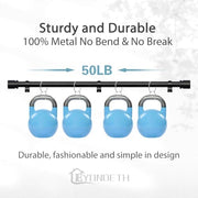 Byondeth Curtain Rods for Windows 16 to 144 Inches Adjustable Length 1 Inch Diameter Window Curtain Rod with Aluminium Finials, Black