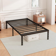 Hafenpo 14 Inch Twin Bed Frame, Under Bed Storage, Black | Sturdy Metal Platform Twin Size, No Box Spring Needed, Heavy Duty, Easy Assembly, Strong Bearing Capacity