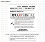 EGR 9000mAh Upgraded Battery Replacement Compatible with Dyson V8 Series | 21.6V Li-ion Battery for V8 Animal/Absolute/Motorhead/Fluffy/SV10 Carbon Fiber Vacuum Cleaners with 2 Filters