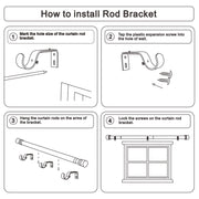 Byondeth Curtain Rods for Windows 16 to 144 Inches Adjustable Length 1 Inch Diameter Window Curtain Rod with Aluminium Finials, Black