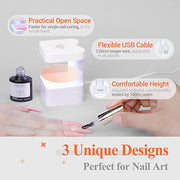 modelones Mini UV Light for Gel Nails Flash Curing 2 Timers Nail Stuff | White UV Light for Gel Nails Fast Extension System, Portable Manicure UV LED Light for Gel Nail Polish DIY Nail Art