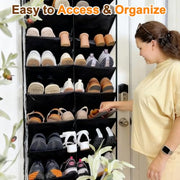 UVIAHOMI 20-30 Pairs Over the Door Shoe Organizer, 10-Tier Door Shoes Rack