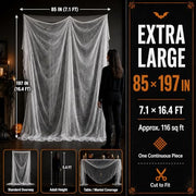 Boao Halloween White Cheesecloth for Craft, 85 x 197 Inch | Cotton Cheese Cloth Roll for Bloody Halloween Indoor Outdoor Decorations, Muslin Gauze Fabric, Netting