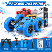 Remote Control Car, RC Cars Toys for Kids Ages 6-12, 2.4GHz RC Stunt Truck with 360° Double-Sided Flips, 4WD Off-Road Racing, Christmas Birthday Gifts for 3 4 5 6 7 5-7 6-8 8-10 Year Old Boys Girls
