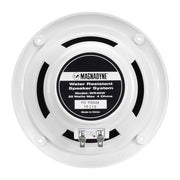 Magnadyne 5-inch Water Resistant Outdoor Speakers, Dual Cone, 25W Peak Power, Marine and RV Compatible (White)