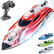 BEZGAR RC Boat TX126-12 Inch Remote Control Boat for Lakes and Pools | 25 KPH High Speed; Waterproof Design; 700mAh Rechargeable Battery; Ideal Toy Boat for Kids Adults; Red
