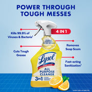 Lysol All Purpose Cleaner Spray, Disinfectant, Lemon, 32oz | Multipurpose Cleaner, Sanitizer & Disinfectant Spray, Degreaser, Multi-Surface Kitchen & Bathroom Cleaner, Cleaning Supplies