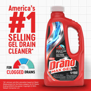 Drano Max Gel Drain Clog Remover & Cleaner, Safe for All Pipes/Septic, 32oz | Works on Tough Hair, Grease, Soap & Food Clogs, Cuts Through Standing Water, Protects Against Pipe Corrosion, Kitchen & Bath