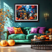 PuzzOne Halloween 1000 Pieces Puzzles for Adults Horror House Night | Halloween Spooky Skeletons and Ghosts Jigsaw Puzzle with Pumpkins for Holiday Party Game Decor Gifts Dust Free (27.5"x19.7")