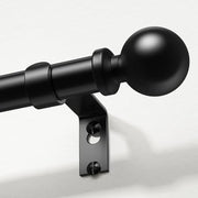 Wolistsa Curtain Rods 36-91 Inch, Black 1 Inch Adjustable Heavy Duty Curtain Rods for Windows, Decorative Modern Window Treatment Rod, Telescopic Splicing Metal Drapery Pole, Easy Installation