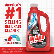 Drano Max Gel Drain Clog Remover & Cleaner, Safe for All Pipes/Septic, 32oz | Works on Tough Hair, Grease, Soap & Food Clogs, Cuts Through Standing Water, Protects Against Pipe Corrosion, Kitchen & Bath