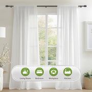 Curtain Rods 30-90 Inch, Adjustable Black Curtain Rods for Windows 1 Pack