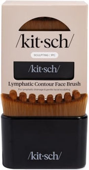 Kitsch Lymphatic Contour Face Brush - Facial Massage Brushes - Black | Hypoallergenic Bristles, Depuffing & Encourage Circulation, Lymphatic Face Brush for Skin Care, Ergonomic Contour Design