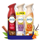 Febreze Odor-Fighting Air Freshener Spray, Room Spray, Crisp Fall Breeze, Cuddle Weather & Baked Cinnamon Apple Air Mist, 8.1 oz, 3ct