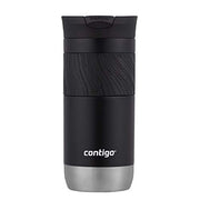 Contigo Byron Vacuum-Insulated Stainless Steel Travel Mug, Licorice, 16oz | Leak-Proof Lid, Thermalock Insulation, Hot 6 Hrs or Cold 12 Hrs, One-Handed Drinking, Textured Grip, Fits Car Cup Holders