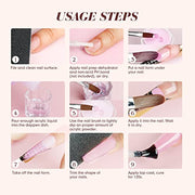 Saviland Acrylic Nail Starter Kit: Clear Pink Nude | Acrylic Powder & Liquid, Brush, Files, Forms, Press On Nails, Home Practice Set