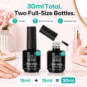 Beetles Gel Polish 2Pcs 15ml Nail Glue Kit for Acrylic Nails | 5 in 1 Super Strong Brush in Nail Gel Glue for False Nails Tips and Gel Nail Polish Led Lamp Required