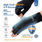 SAVILAND UPF200+ UV Gloves for Gel Manicures One Size Fit Most Black | Sun & UV Protection Anti UVA & UVB 999+, Fingerless Gloves, UV Light Gloves Prevent Hands from UV Harm