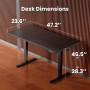 ErGear 48 X 24 Inch Height Adjustable Electric Standing Desk, Black | Stand Up office Desk, Home Office Computer Desk with 4 Memory Presets, Stable Steel Frame, 176 lbs Capacity, Easy Assembly