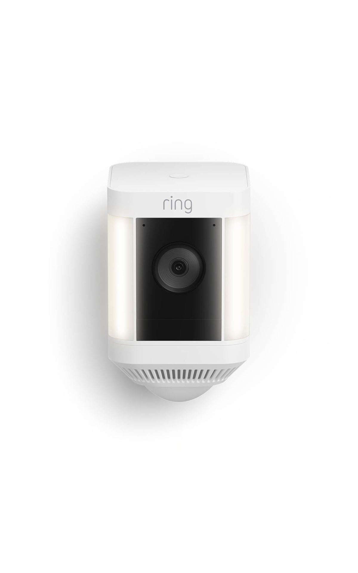 Ring Spotlight Cam Plus, Battery, Home or Business Security with HD video, Two-Way Talk, Color Night Vision, and Security Siren, White