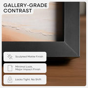 Homeforia 18x24 Black Poster Frame, High-End Metal, 16x20 Mat, Glass